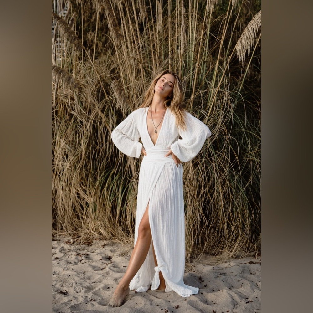 Jen’s Pirate Booty Lapis Maxi Dress White / Size Small